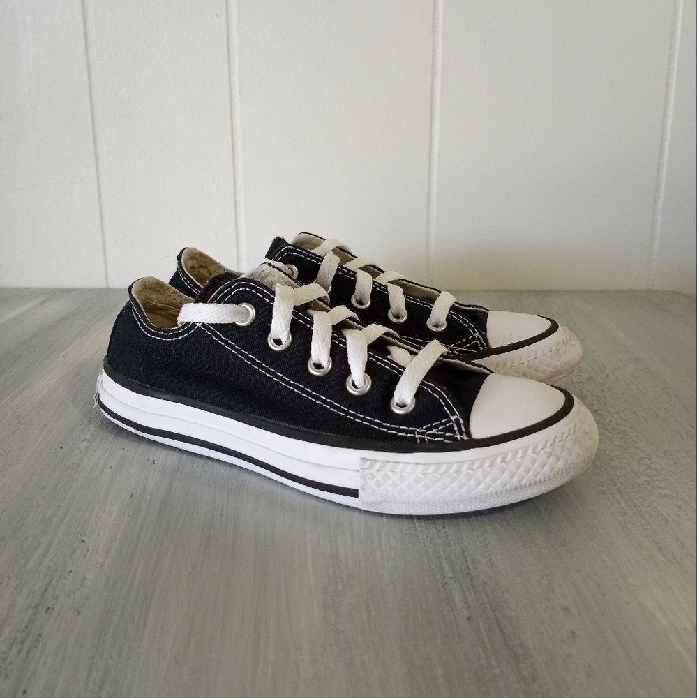 Converse All-Star Chuck Taylor Black Canvas Sneakers Shoes Kids Size 12